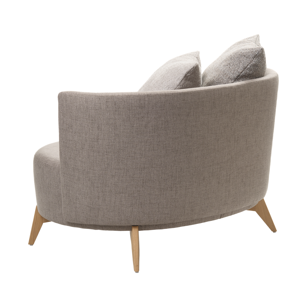 Fauteuil avec dossier bas et pieds bois