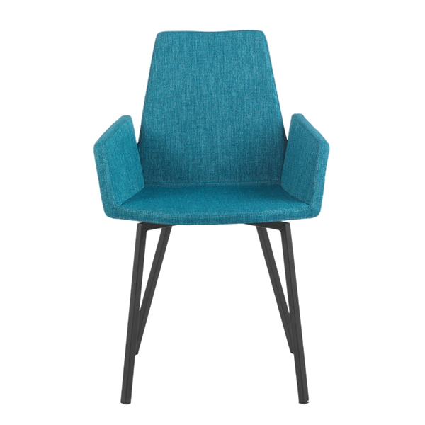 Chaise avec accoudoirs et pieds métalliques