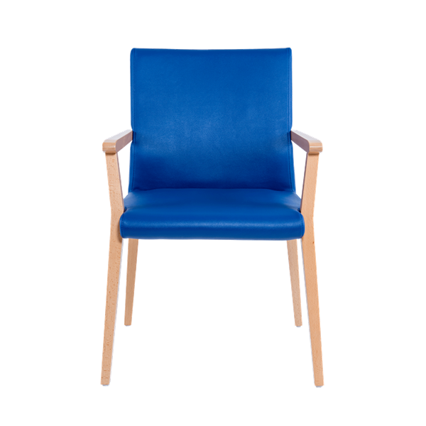 Chaise avec accoudoirs et pieds bois