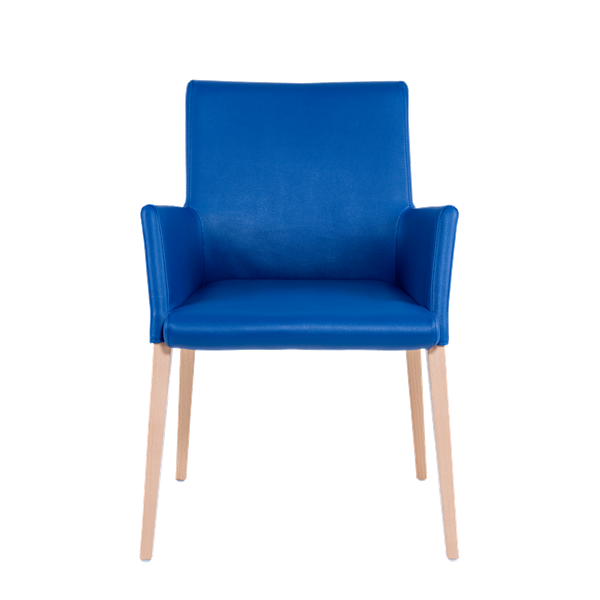 Chaise avec accoudoirs et pieds bois
