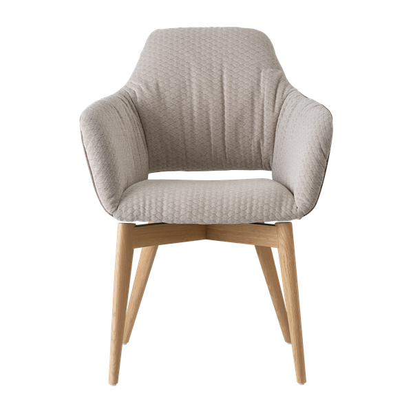 Chaise avec accoudoirs et pieds bois