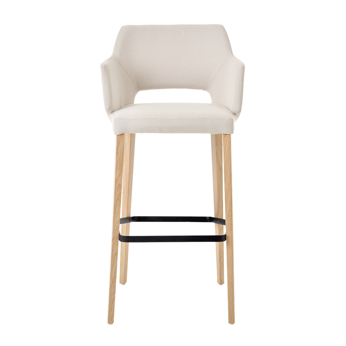 Chaise de bar avec accoudoirs et pieds bois