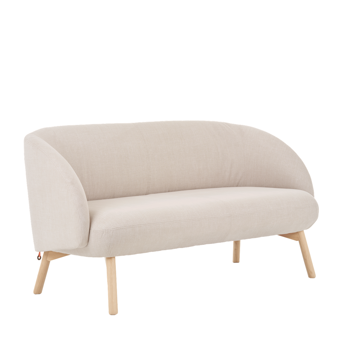 Fauteuil deux places, hauteur lounge avec pieds bois