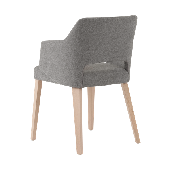 Chaise avec accoudoirs et pieds bois