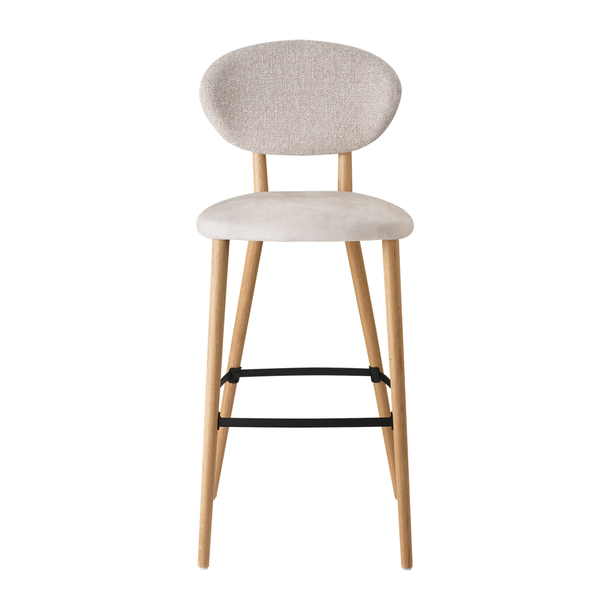 Chaise de bar avec pieds bois, bicolore