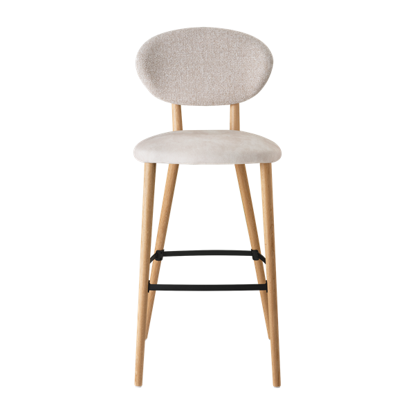 Chaise de bar avec pieds bois, bicolore