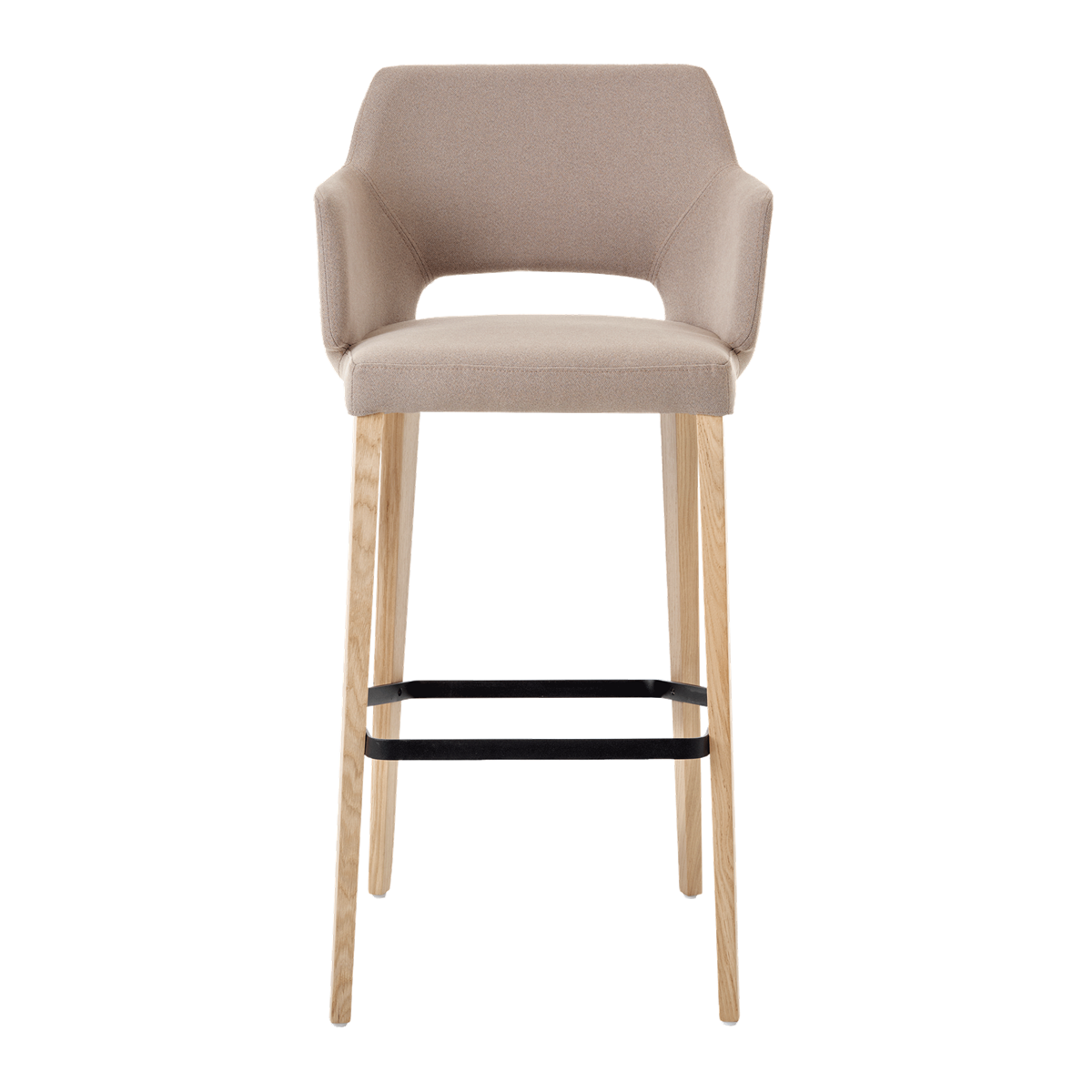 Chaise de bar avec accoudoirs et pieds bois