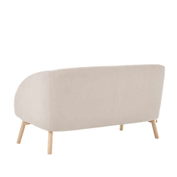 Fauteuil deux places, hauteur lounge avec pieds bois