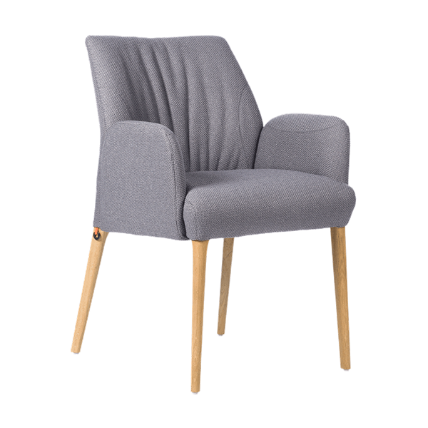 Chaise avec accoudoirs et pieds bois