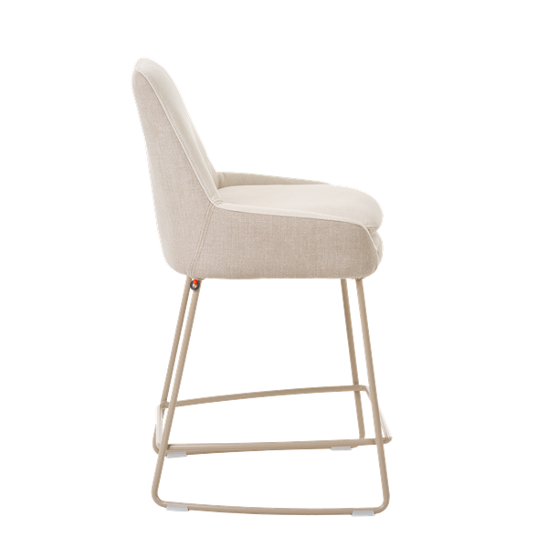 Chaise hauteur plan de travail avec pieds métalliques, bicolore
