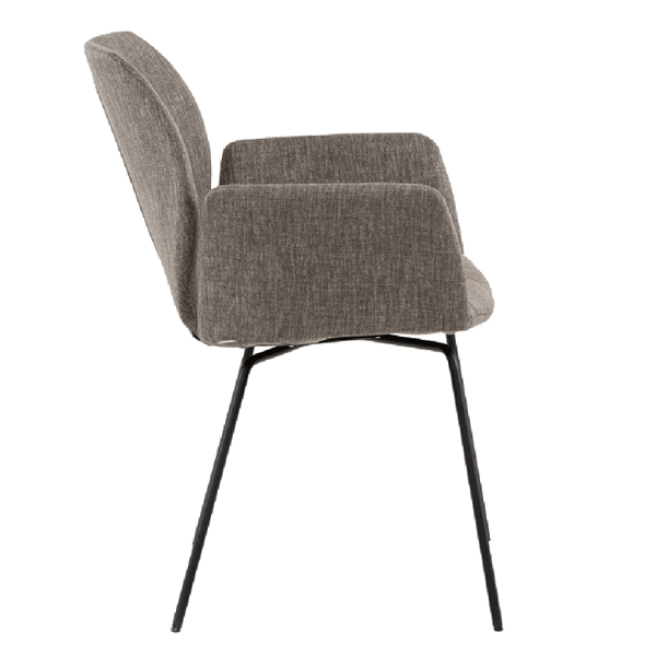 Chaise avec accoudoirs et pieds métalliques