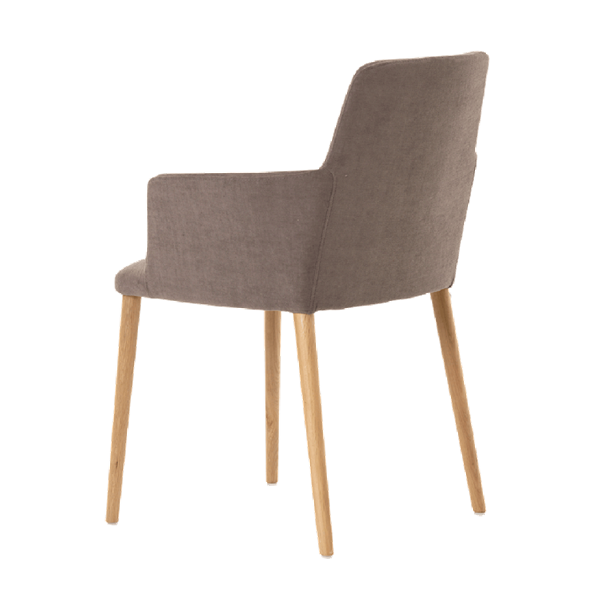 Chaise avec accoudoirs et pieds bois