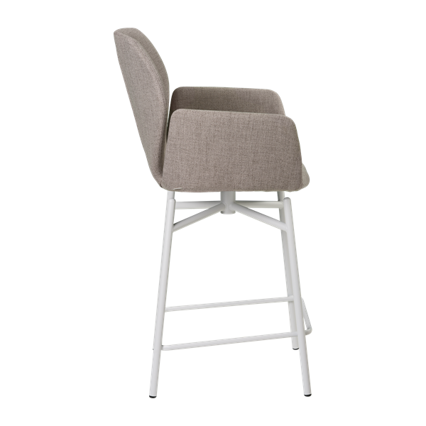 Chaise hauteur plan de travail avec accoudoirs et pieds bois