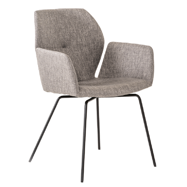 Chaise avec accoudoirs et pieds métalliques