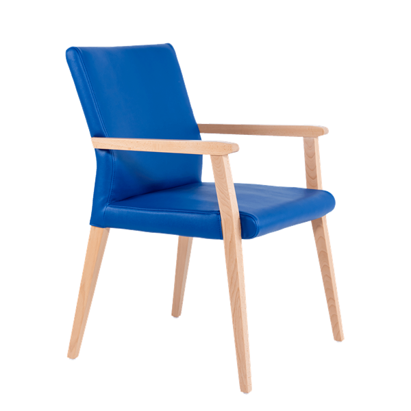 Chaise avec accoudoirs et pieds bois