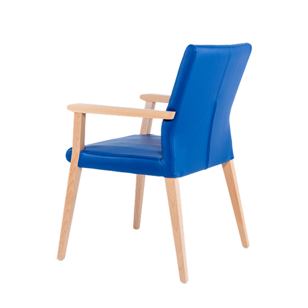 Chaise avec accoudoirs et pieds bois