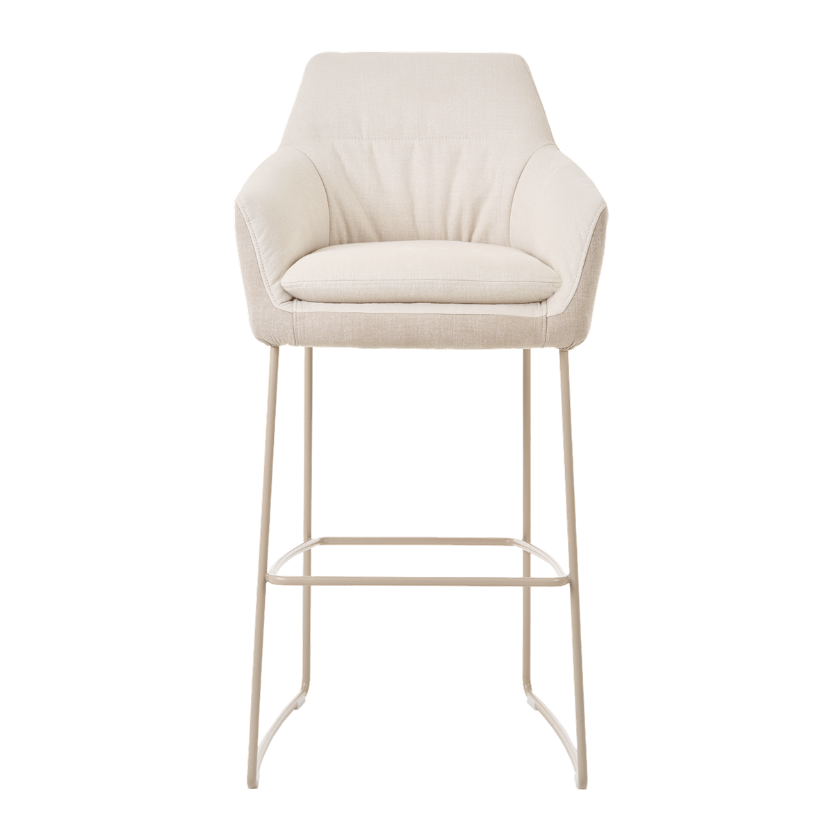 Chaise de bar avec accoudoirs et pieds bois, bicolore