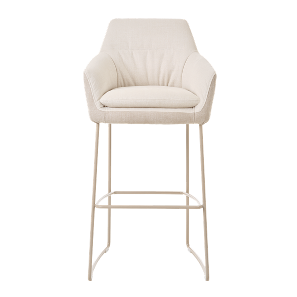 Chaise de bar avec accoudoirs et pieds bois, bicolore