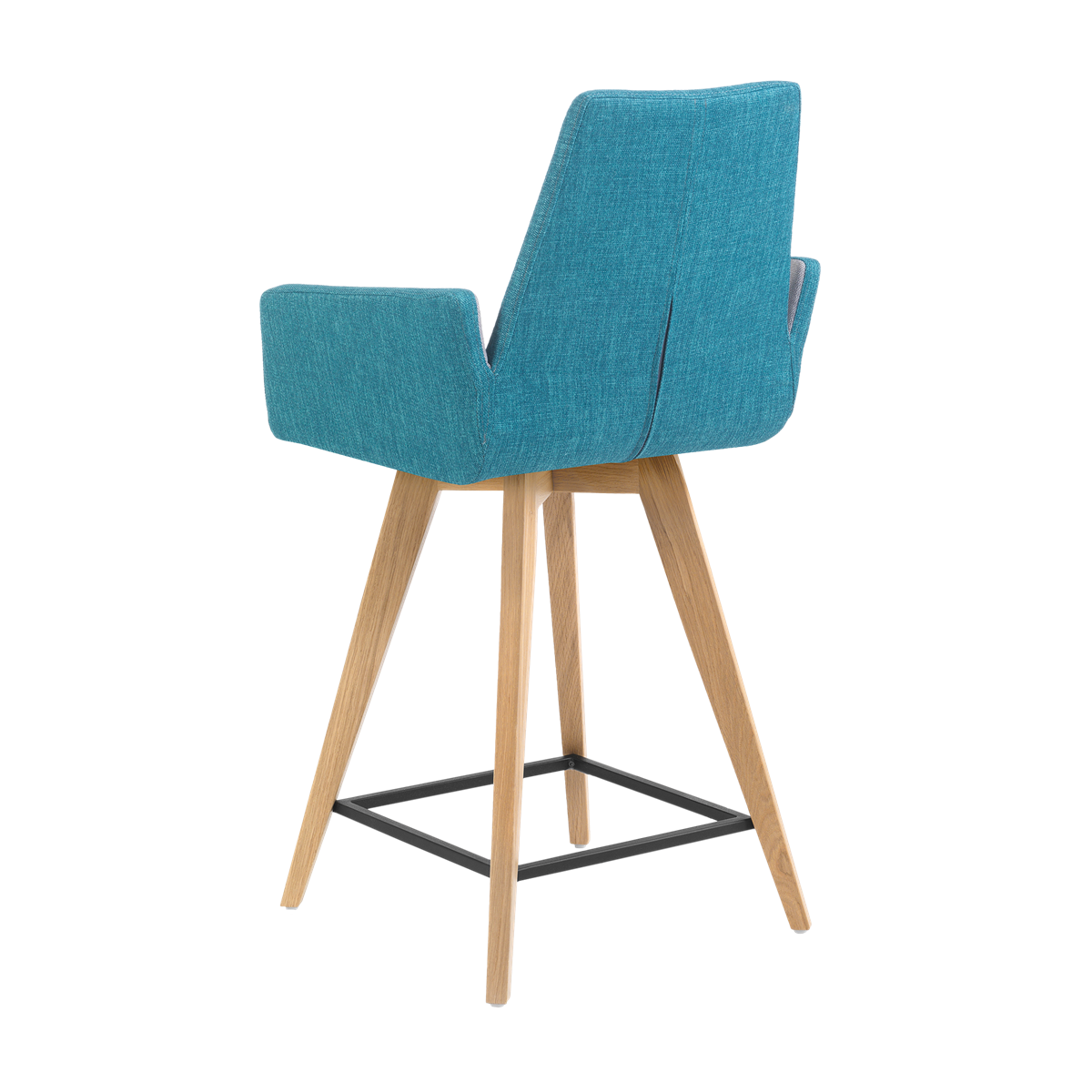Chaise hauteur plan de travail avec accoudoirs et pieds bois