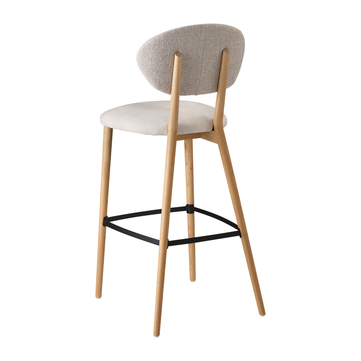 Chaise de bar avec pieds bois, bicolore