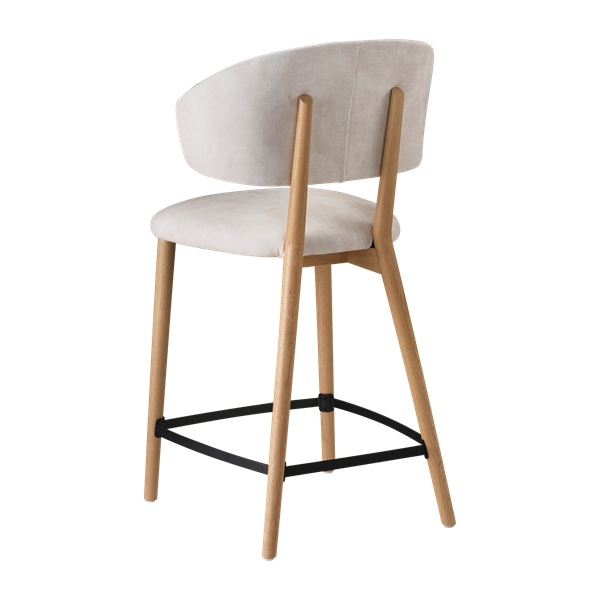 Chaise hauteur plan de travail avec accoudoirs et pieds bois