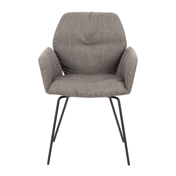 Chaise avec accoudoirs et pieds métalliques