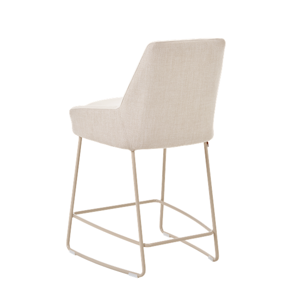 Chaise hauteur plan de travail avec pieds métalliques, bicolore