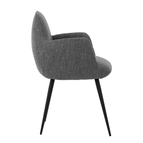 Chaise avec accoudoirs et pieds métalliques