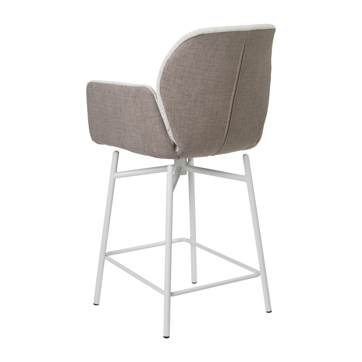 Chaise hauteur plan de travail avec accoudoirs et pieds bois, bicolore