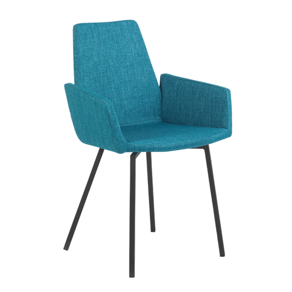 Chaise avec accoudoirs et pieds métalliques