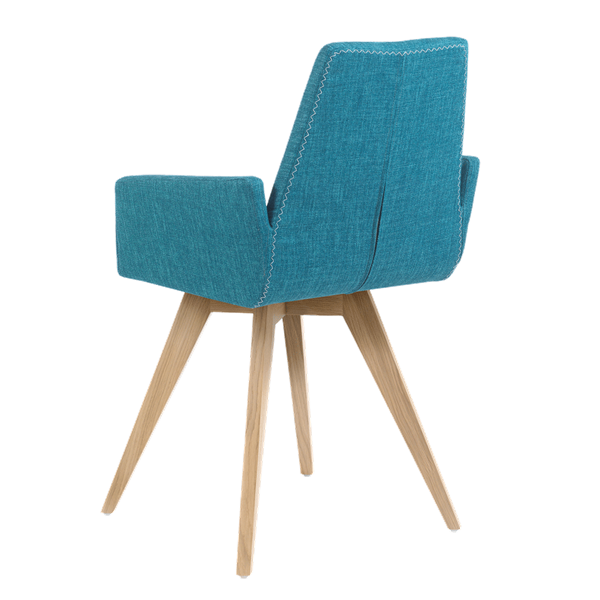 Chaise avec accoudoirs avec pieds bois