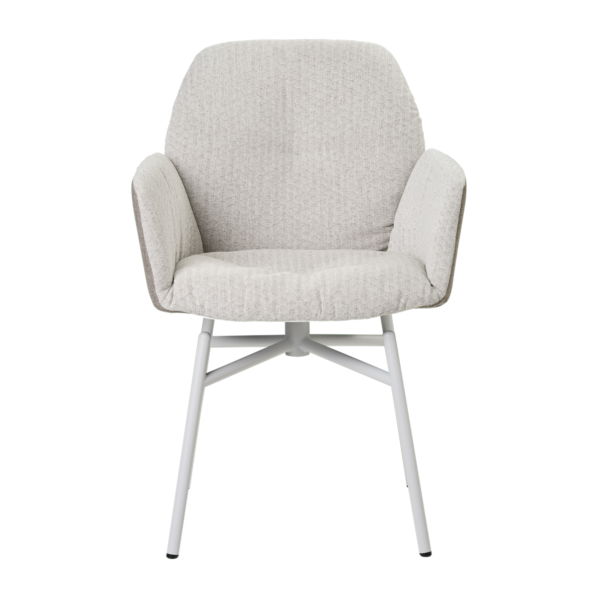 Chaise avec accoudoirs et pieds métalliques, bicolore