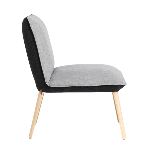 Chaise loungeavec pieds bois, bicolore