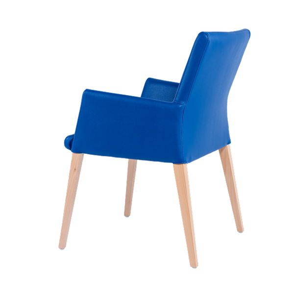 Chaise avec accoudoirs et pieds bois