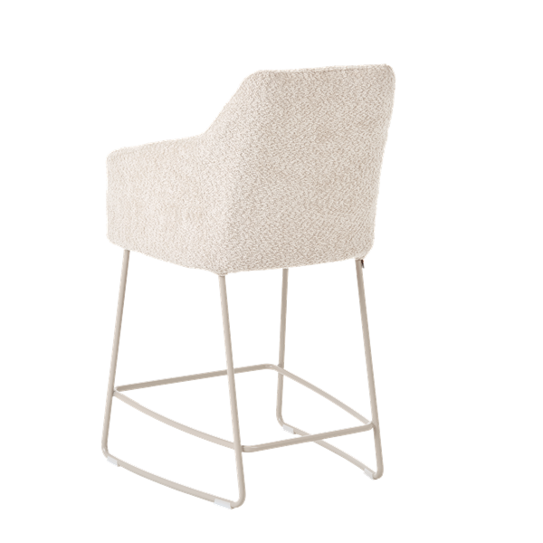 Chaise hauteur plan de travail avec accoudoirs et pieds bois