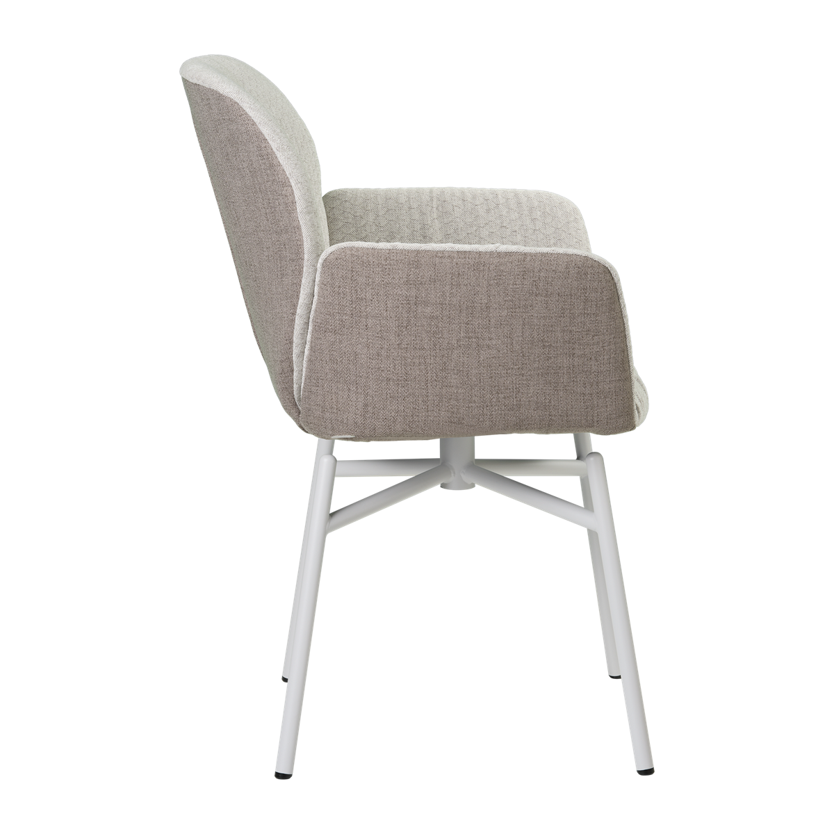 Chaise avec accoudoirs et pieds métalliques, bicolore