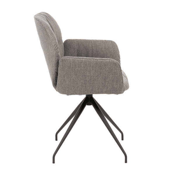 Chaise avec accoudoirs et pieds métalliques, bicolore