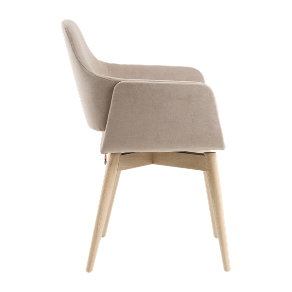Chaise avec accoudoirs et pieds bois