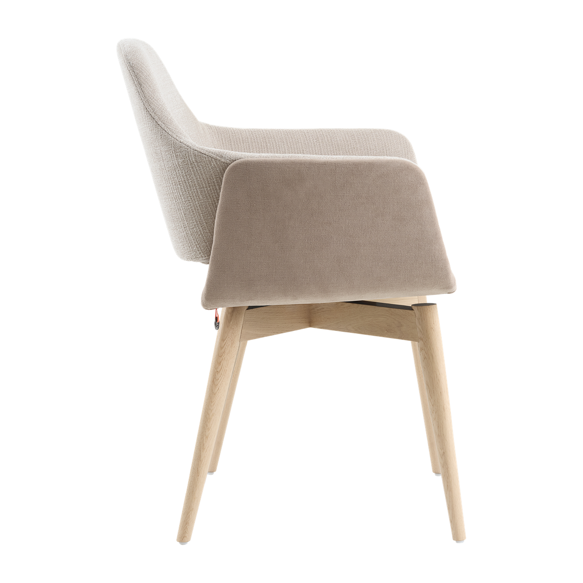 Chaise avec accoudoirs et pieds bois, bicolore