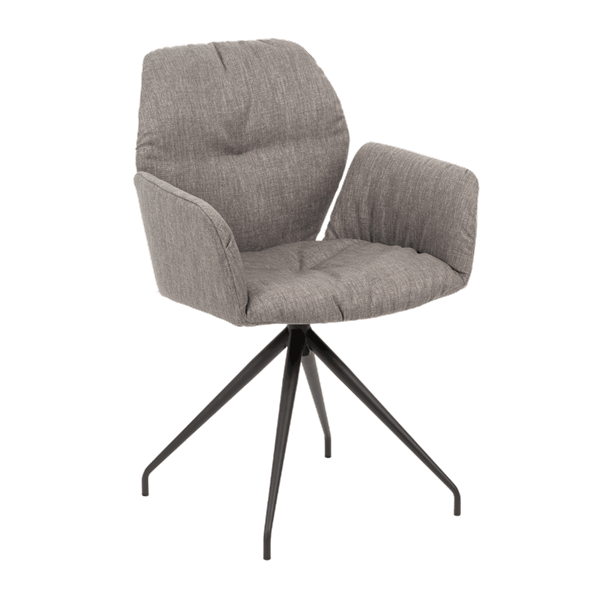 Chaise avec accoudoirs et pieds métalliques, bicolore
