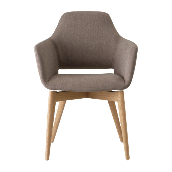 Chaise avec accoudoirs et pieds bois