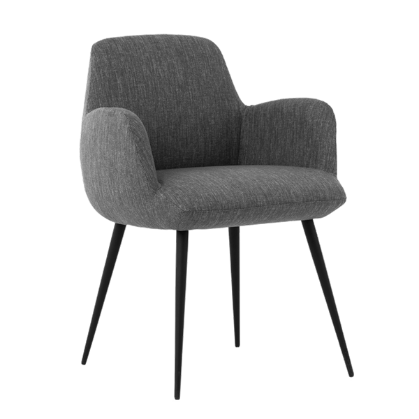 Chaise avec accoudoirs et pieds métalliques