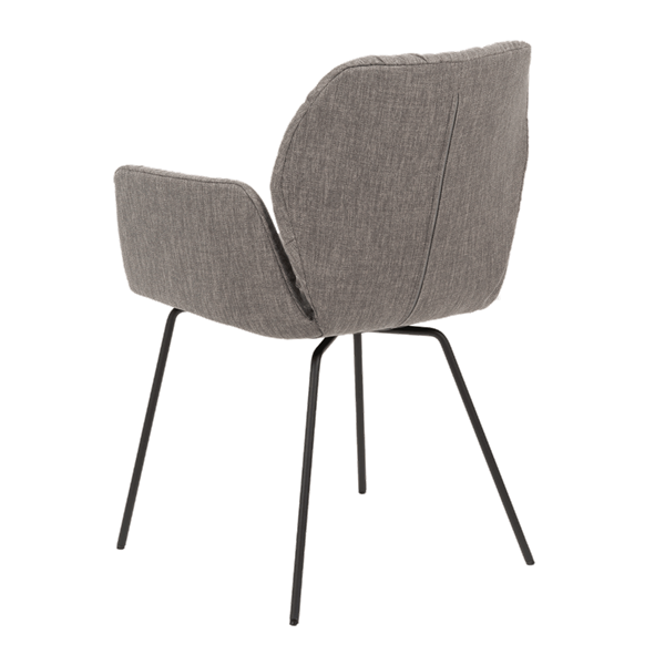 Chaise avec accoudoirs et pieds métalliques, bicolore