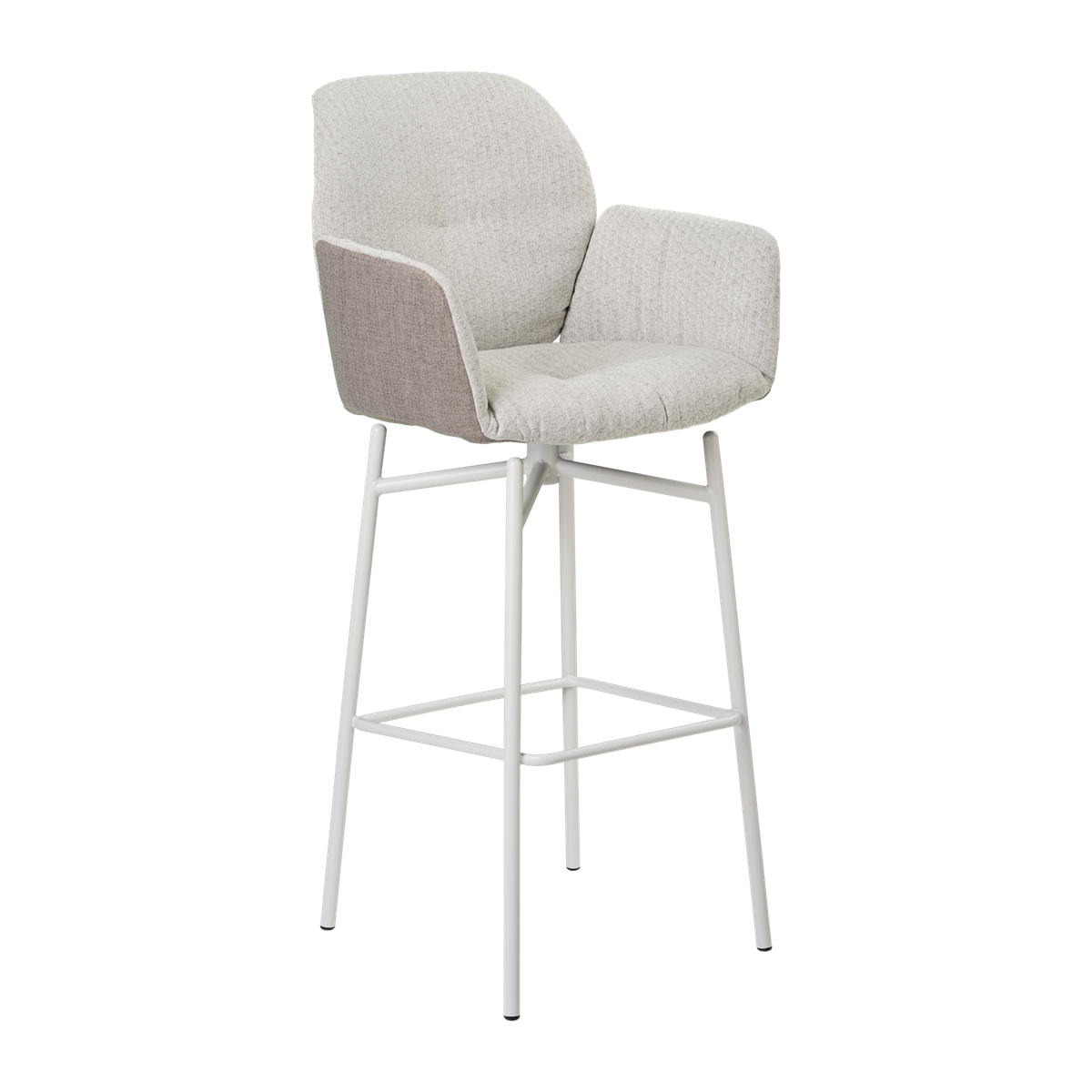 Chaise de bar avec accoudoirs et pieds bois, bicolore