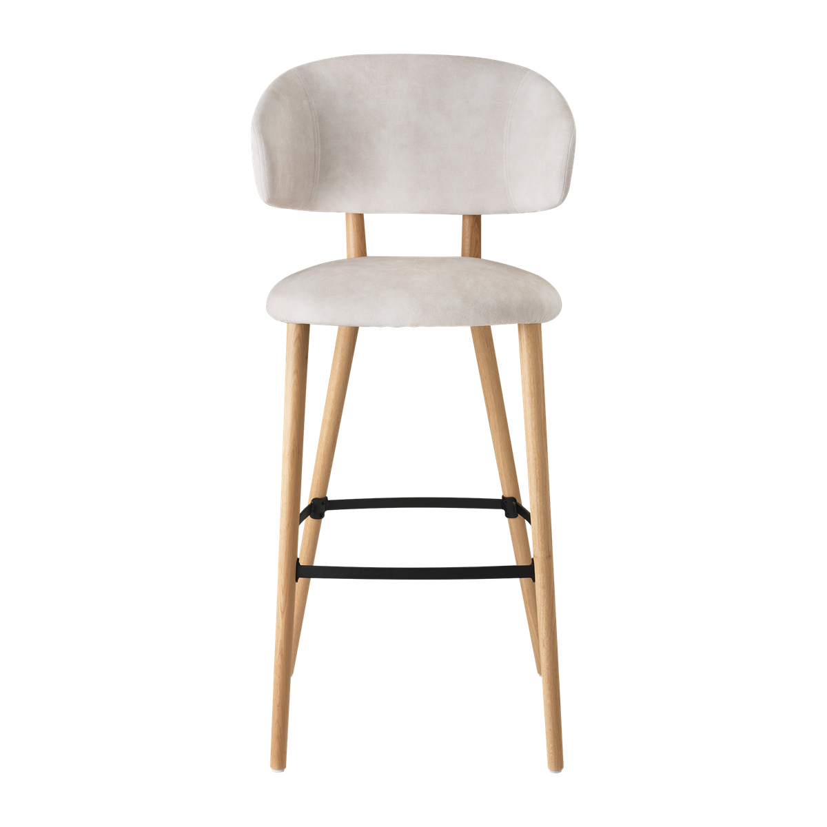 Chaise de bar avec accoudoirs et pieds bois
