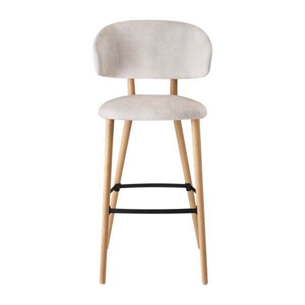 Chaise de bar avec accoudoirs et pieds bois
