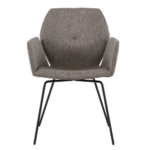 Chaise avec accoudoirs et pieds métalliques