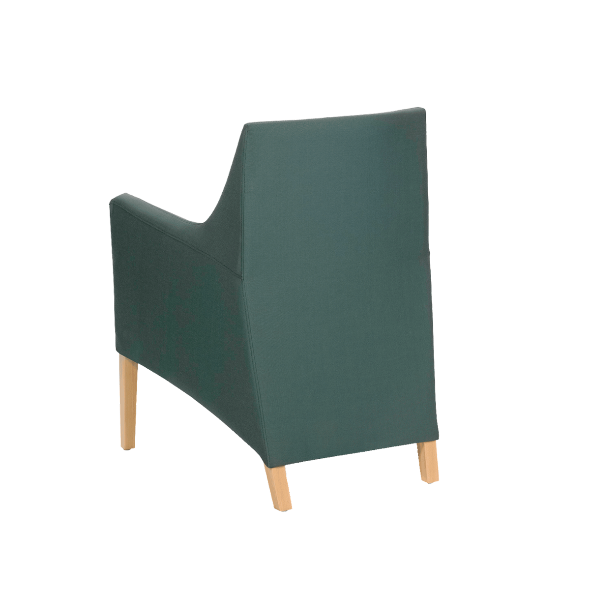 Fauteuil avec dossier bas et pieds bois