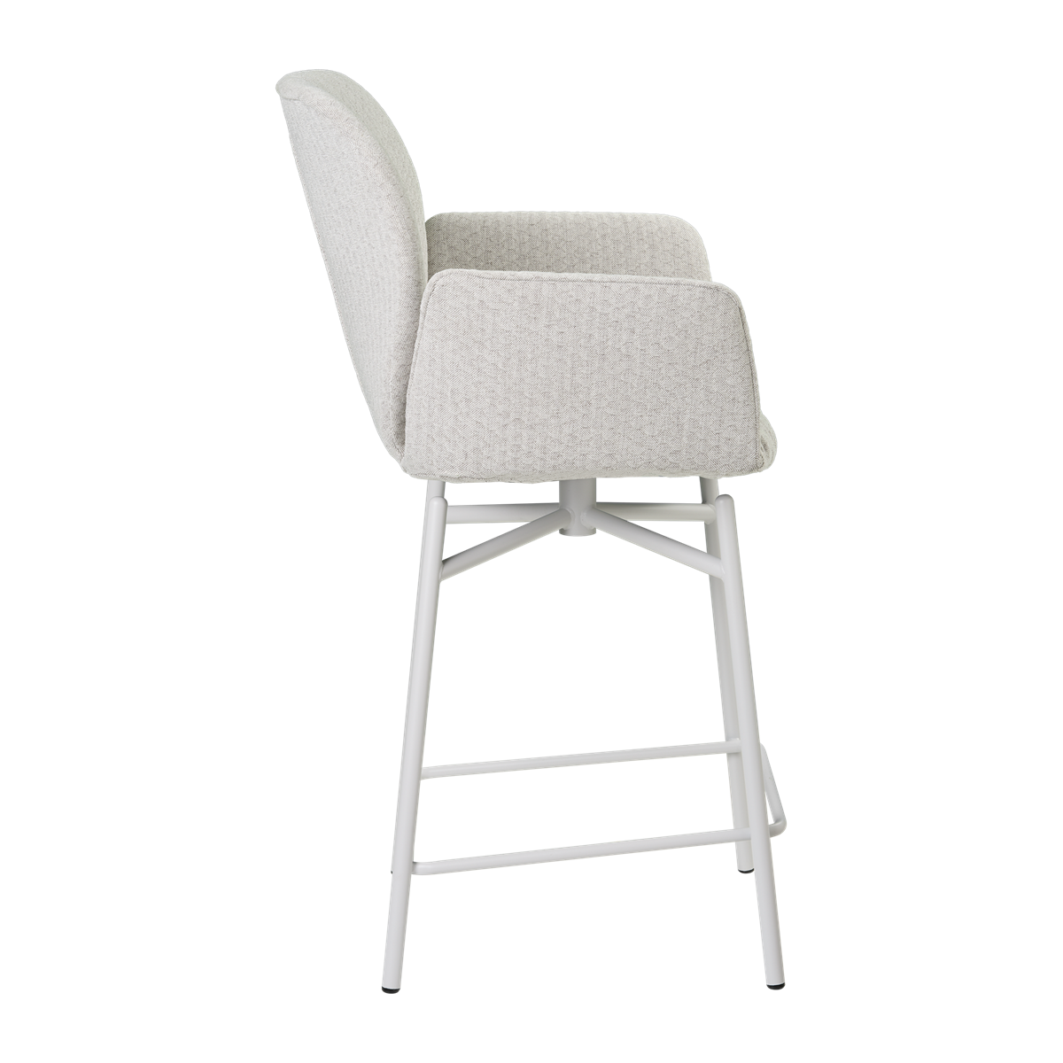 Chaise hauteur plan de travail avec accoudoirs et pieds bois