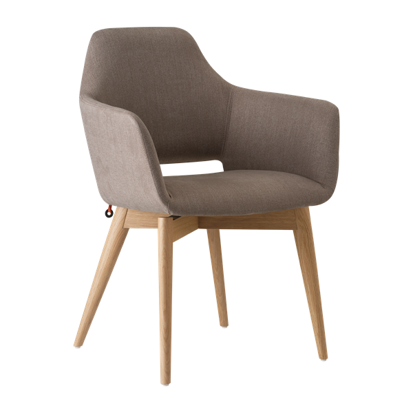 Chaise avec accoudoirs et pieds bois
